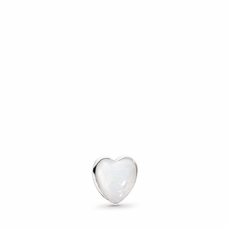 Pandora Australia Pearlescent Heart Petite Locket Charm - Sterling Silver | MPVQAS193